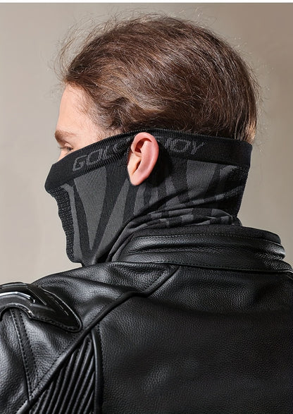 Unisex Face Mask Scarf Neck Gaiter, Breathable Elastic Soft Reusable Half-Face Mask, Black Ear-Loop Knitted Face Cover, Multi-Functional Headwear