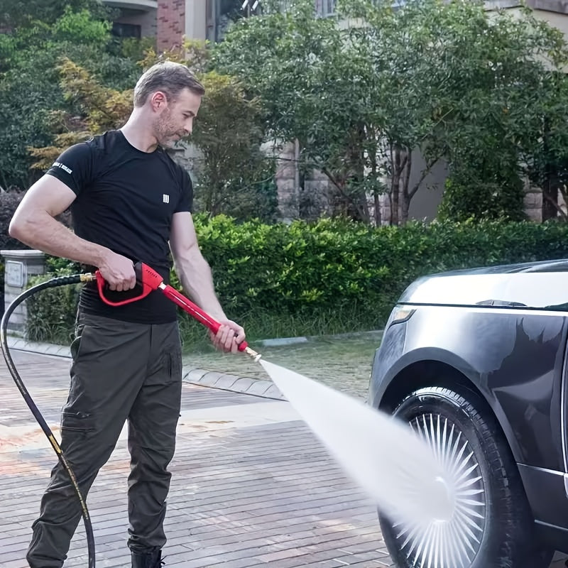 5000 PSI High-Pressure Wash Gun with 5 Nozzle Heads & M22 Connector - 39-Inch Heavy-Duty Stainless Steel Pressure Washer for Cars, Trucks, Motorcycles, Bikes, Lawn Equipment - Ergonomic Handle, Durable Construction, Car Wash