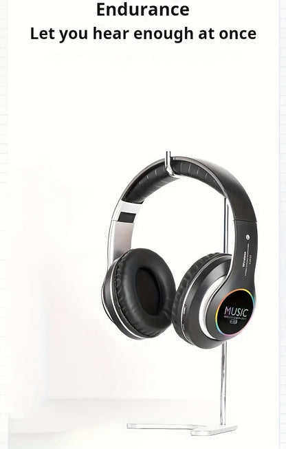 Wireless Noise Cancelling Headphones, Wireless Earbuds with Deep Bass, Lightweight Foldable Headphones with Built-in Microphone, for Work Laptops, Mobile Phones, On-head Gaming Headphones, Compatible with Android/iOS, Father'