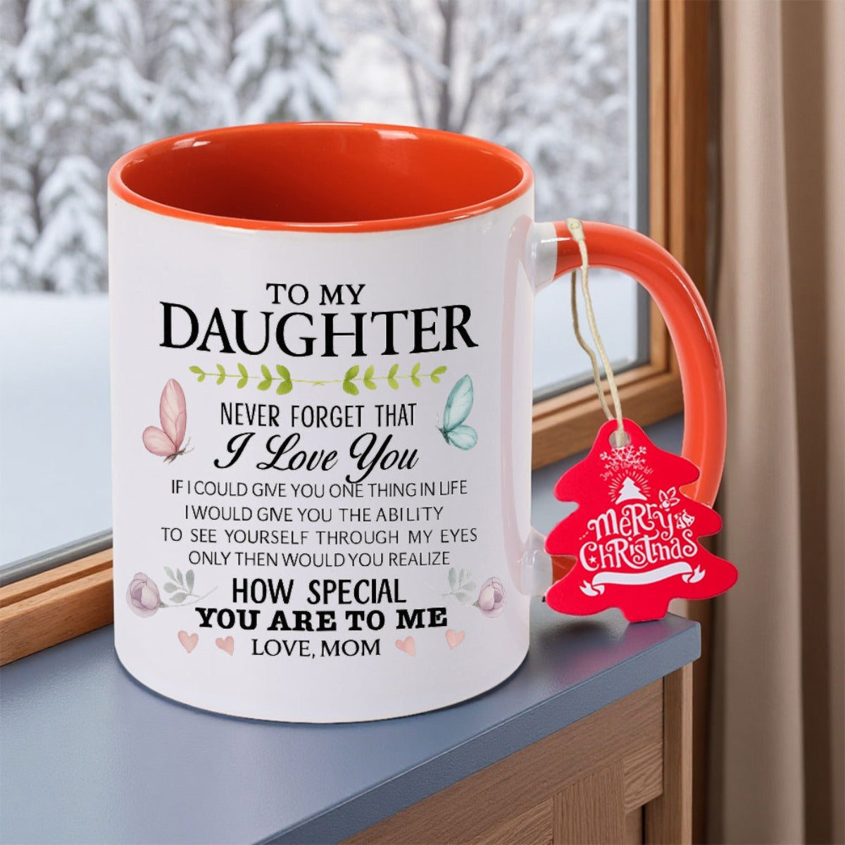 A Gift for My Daughter 11oz 350mlCeramic Coffee Mug Coffee Cup Perfect Gift for Any Occasion Teacup Living Room Tabletop Souvenir Collection Piece for Teachers Present Thanksgiving Gift for Friends High Quality Ceramic New Ye