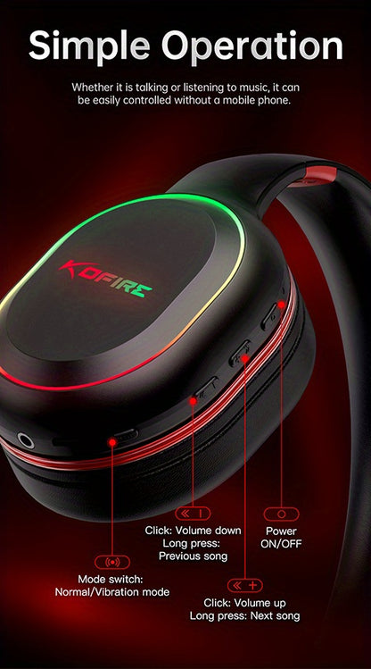 [Wireless Gaming Headset] UG-05 2.4GHz Wireless Gaming Headset | Ultra-Low Latency Technology + Immersive Vibration Feedback | 30H Battery Life Over-Ear Design | Detachable Microphone + High-Speed Wireless Adapter | Dynamic R