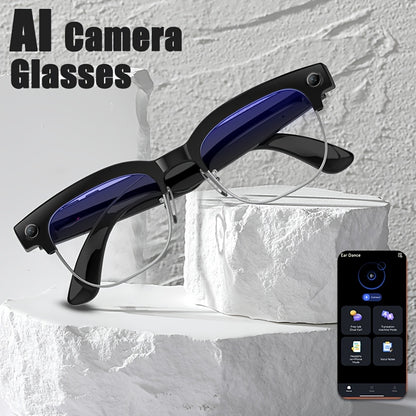 Brand New Design - New Arrival - Stylish Glasses With Smart Camera | Wireless Calling And Music Playback | Real-time Multi-language Translation | HD Video Recording | UV Protection | Lightweight, Hands-free Design - Perfect F