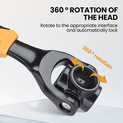 AIRAJ Multi-functional Socket Wrench Head 360 Degree Rotation Automatic Locking Hardness High Torque High Not Slip Gear Applicable Scope Is Wide, Can Be Used for Maintenance, Car Maintenance, Bicycle Maintenance, Bicycle Repa