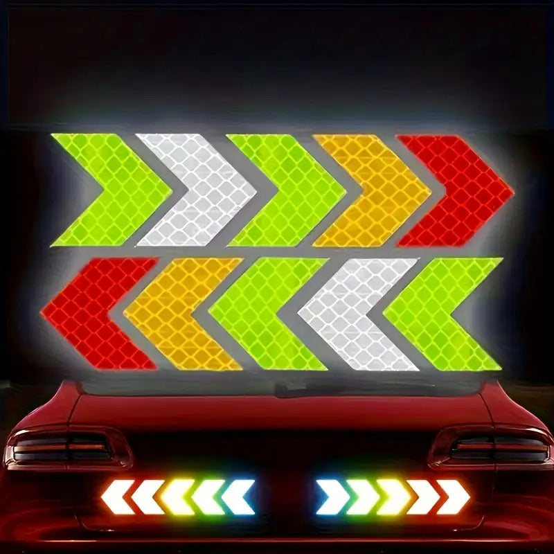 48pcs Set of Waterproof Reflective Arrow Stickers for Cars, RVs, Motorcycles, and Bicycles - Universal Nighttime Warning Decals, Car Decals, Christmas Gift, Car Decal Red Green, Car Accessorie, Reflective Sticker, Car Sticker