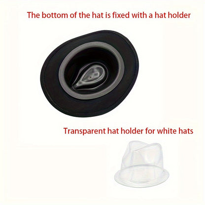 [Black Cowboy Hats] 2pcs Western Cowboy Hats - Black Fedora Cowboy Hats with Braided Band & Bull Head Design, Lightweight & Durable for Outdoor Travel, Christmas, and Casual Wear
