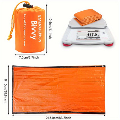 [Emergency Sleeping Bag] 1/2/4pcs Emergency Sleeping Bag | Thick Warm Survival Blanket, Reusable Lightweight Compact with Whistle for Outdoor Hiking Gear Survival Equipment Portable