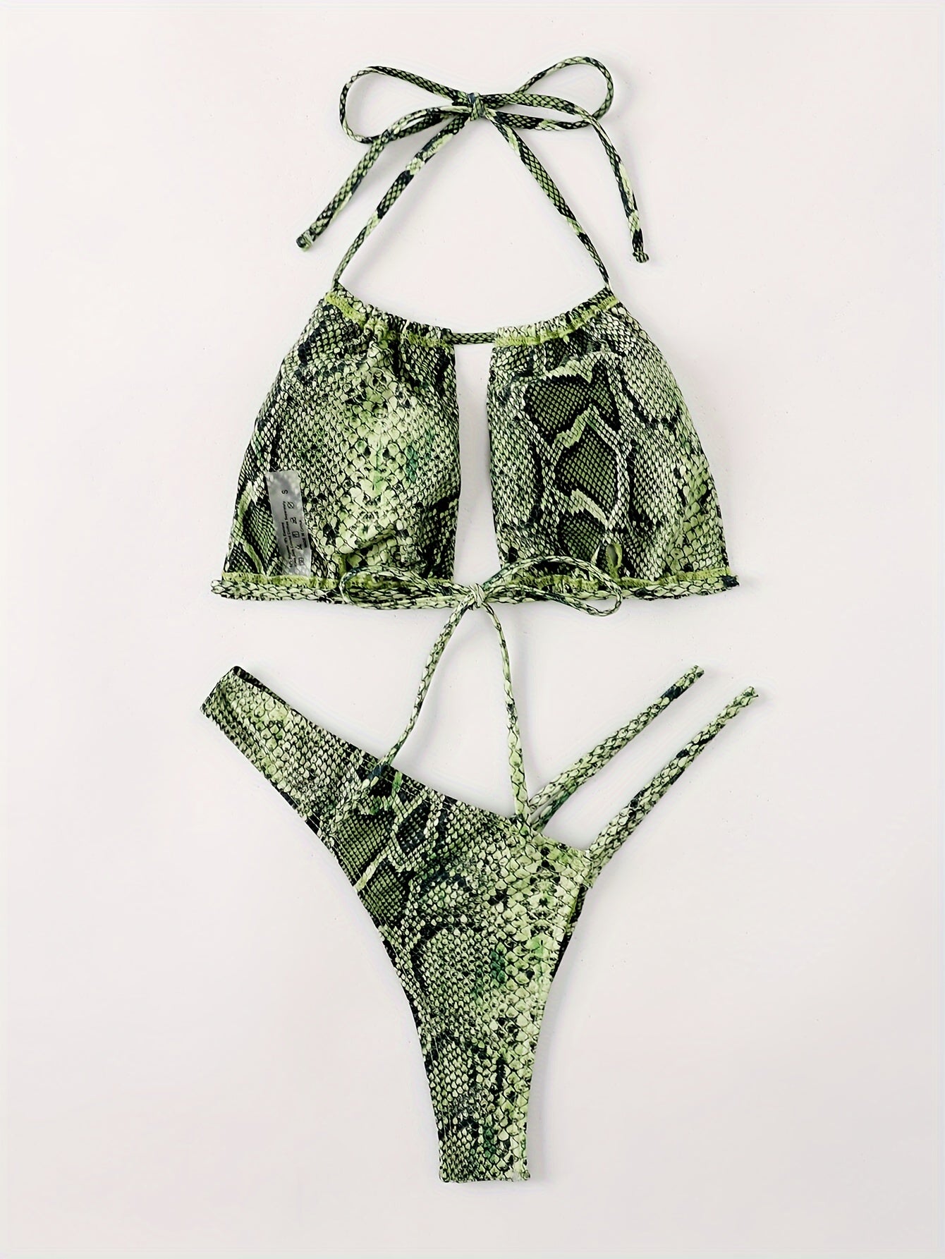 Women'S Swimsuit Featuring a Hollow Design with a Sexy Halter Neck, Inspired by New European And American Snake Patterns
