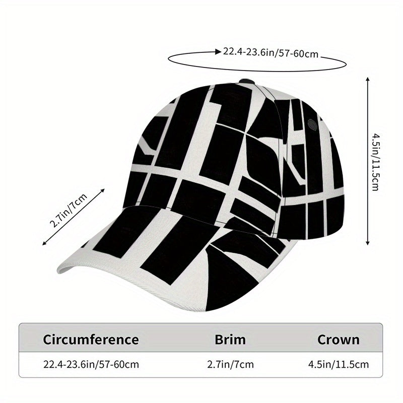 1pc Bold 2D All-Over Print Adjustable Snapback - Funky Full-Body Baseball Hat with Bold Text Design, Adjustable Strap for Sports, Running, Gym & for halloween/Christmas/Thanksgiving Events - Polyester Casual Streetwear Access