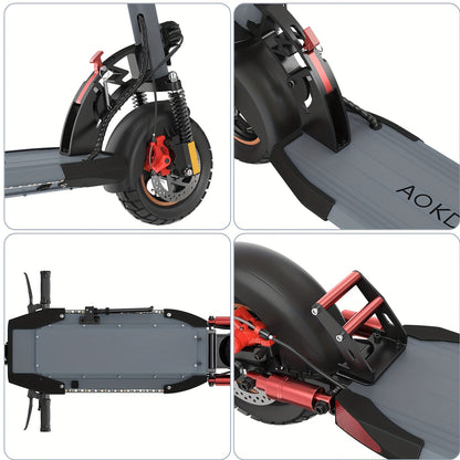 Electric Scooter 10"Off-Road Tires, 700W Motor, 32Km/H Fast Electric Scooter, Up to 25-35Km Range Offroad Electric Scooter for Adults, Commuting, Foldable Electric Scooter Halloween, Christmas Gifts