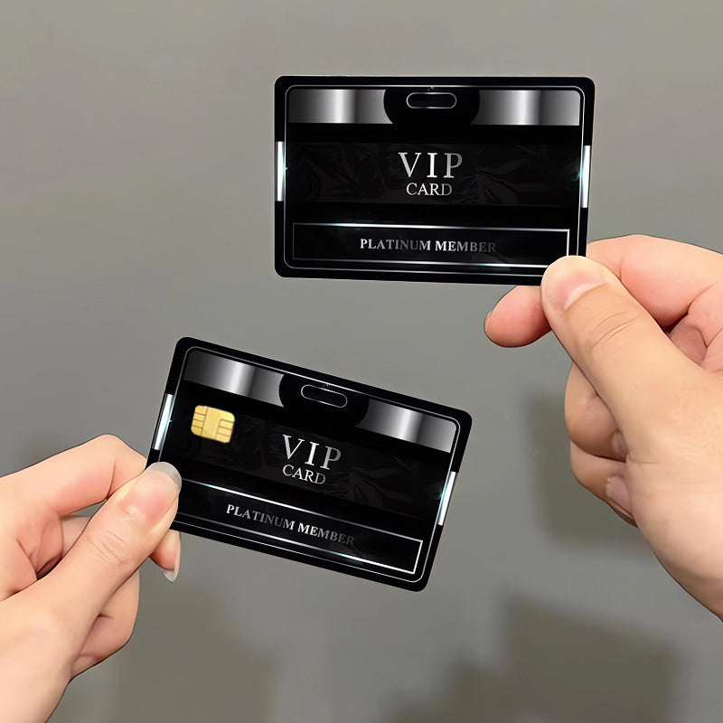 4 Business Style "VIP" Fashion Card Decorative Stickers - Bank Card Privacy Light Beige Protectors - for Credit Cards, Debit Cards - Cool Party Decorations and Unique Gifts