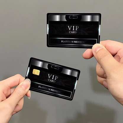 4 Business Style "VIP" Fashion Card Decorative Stickers - Bank Card Privacy Light Beige Protectors - for Credit Cards, Debit Cards - Cool Party Decorations and Unique Gifts
