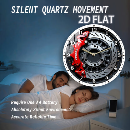 12-Inch Round Wall Clock with a Silent Brake Disc And Gear Design, Made of Acrylic, Featuring Quartz Movement And Battery Operation (AA Batteries Not Included). Ideal for Use in Bedrooms, Kitchens, Study Rooms, Garages, As Ch