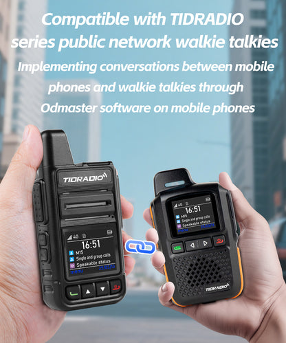 TIDRADIO Global Walkie Talkies 4G POC with Sim Cards, Long Distance 5000 Miles Rechargeable Nationwide Unlimited Range Two Way Radios & USB-C Battery (2 Pack)