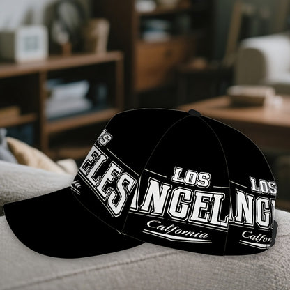 1pc 2D Los Angeles Bold Print Snapback Baseball Cap - Lightweight Adjustable Polyester Hat with Full-Body Design, Great for Outdoor Running, Sports & Casual Street Style.,  Funky Design, Urban Fashion, Comfortable Fit, Street