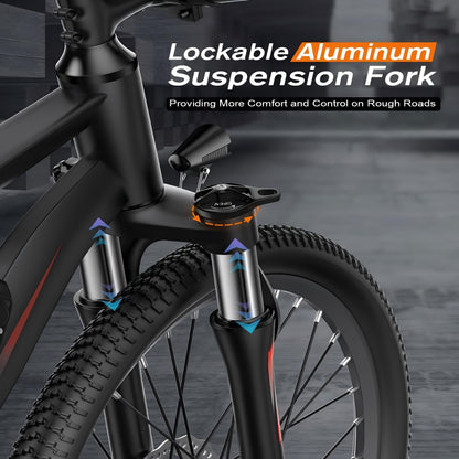 26" Men Electric Mountain Bike for Adults: 36V 374Wh Removable Battery, 500W Peak Motor, 21-speed Electric Bicycle, Up to 50 Miles, Men Electric Bicycle, Exercise Cheap Ebike,, Input 100-240V for Charger FY-4202000, Applicabl