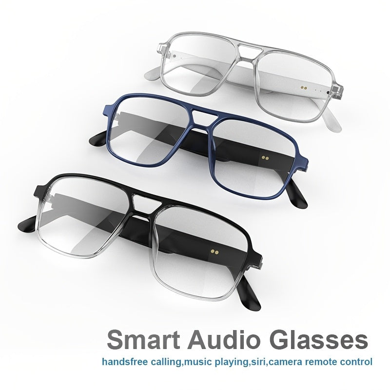 Smart Glasses with Built-in Speaker & Color-Changing Lenses. Features Open Ear Audio, Touch/ Voice Control, Anti-Blue Light, USB-C Charging. Lightweight & Durable Frame for Running, Fishing, Rock Climbing. Includes Case - The