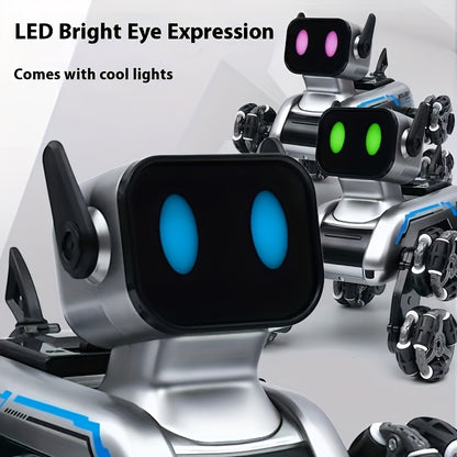 8WD Robot Dog, Dual-Electric Dual-Control, Intelligent Mechanical Dog with Swing Arm, Deformation, Climbing Car, USB Charging, Infrared Sensor, Rechargeable Battery, ABS Material, for Pets & Children, Holiday Gift Idea