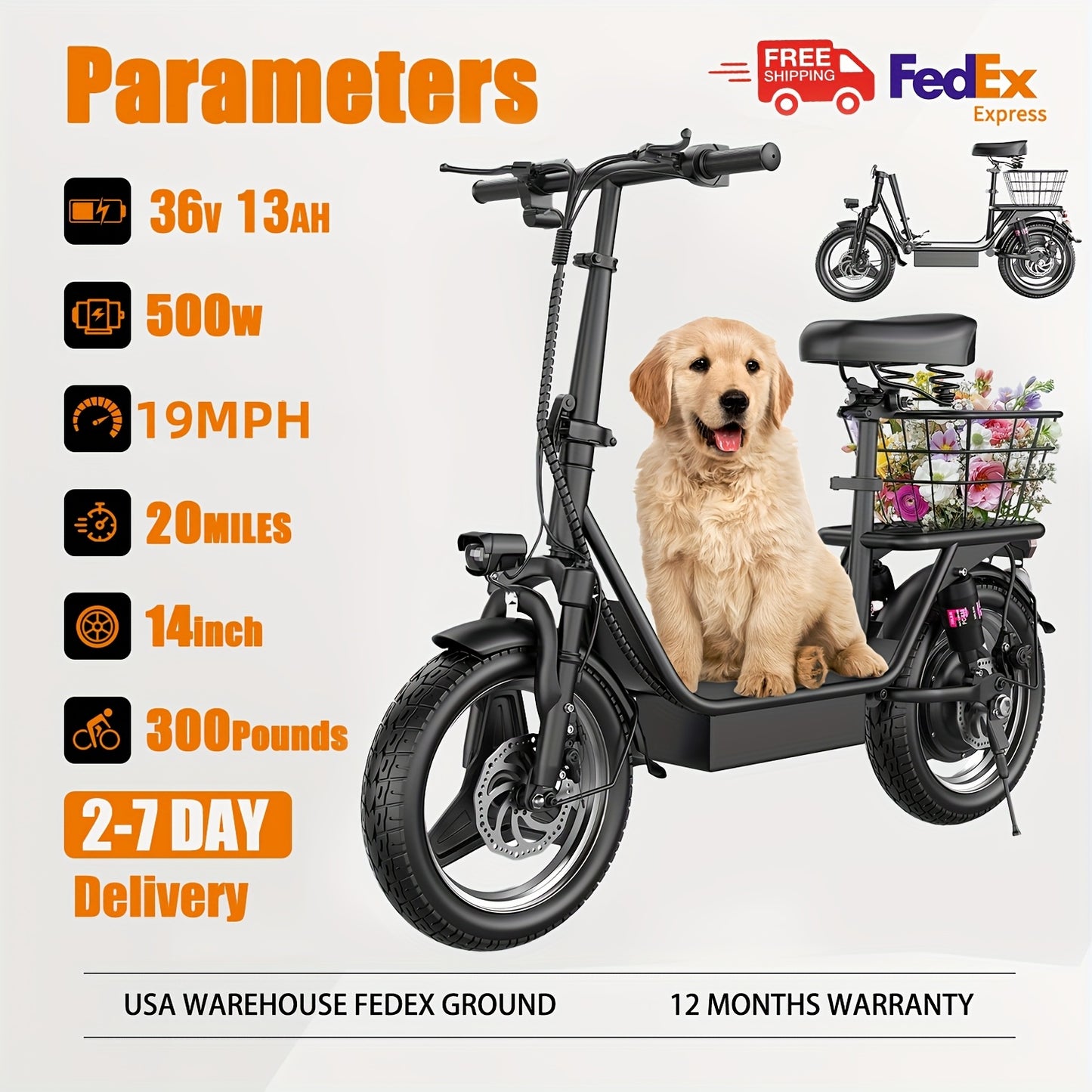 Two Options Available: Z6 48V Electric Bicycle & K8 36V Electric Scooter | 500W Dual Motor | 19MPH Speed | Folding Design+Removable Basket | Available in Both Sitting Positions/ Single Seat | Turn Signal Functionality | UL Ce
