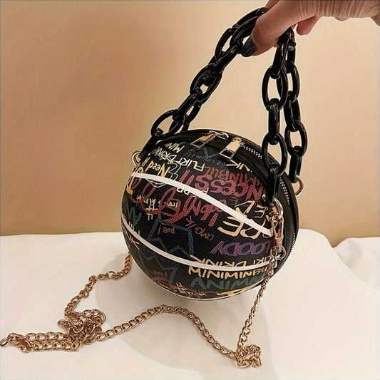 White Black Orange Tote Bag, Removable-strap, Zipper Closure, Edge Paint, with Single Shoulder Strap, for Women