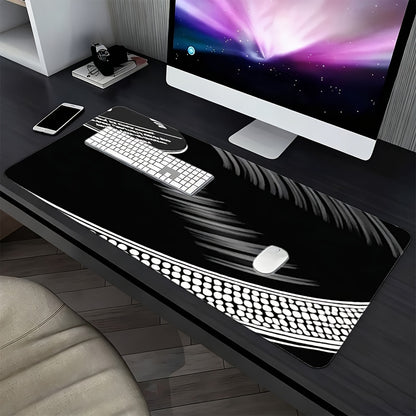 1pc Large Vinyl Record & Turntable Design Gaming Mouse Pad - Non-Slip Waterproof Desk with Anti-Scratch Surface, Thickened Ergonomic Rubber Base for PC/Mac/Laptop, DJ-Inspired Office & Computer Setup Accessory for &