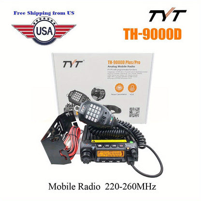 TYT TH-9000D Ham Radio 220-260MHz 60W High Power 200 Channels Mobile Transceiver, Car intercom, easy to install