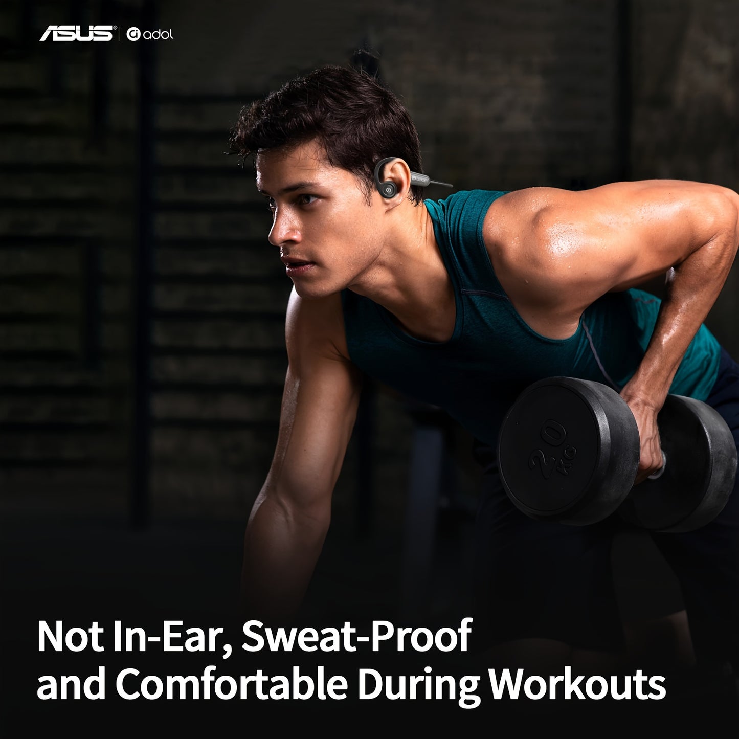 ASUS Bone Conduction Open-Ear Wireless Earphones with Mic and Multi-Function Controls, Perfect for Sports, Fitness, Riding, and Gaming