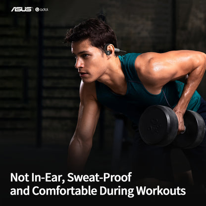 ASUS Bone Conduction Open-Ear Wireless Earphones with Mic and Multi-Function Controls, Perfect for Sports, Fitness, Riding, and Gaming