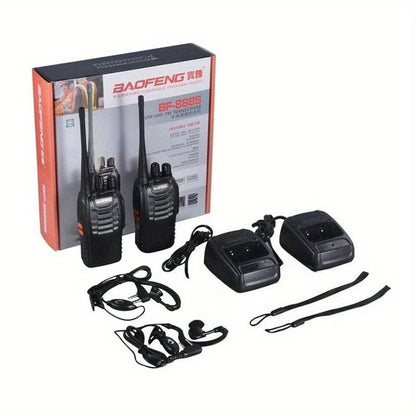 2 Pack Professional Two-Way Radios Long Range 16-Channel Handheld Walkie Talkies with Dual-Band FM, - Li-ion, Microphones & Headsets Included, 4-Way Rocker Switch, 16-Channel Scanning, 2-Tone Signaling, Compatible with Progra