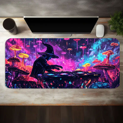 1pc Large Music DJ-Themed Gaming & Office Desk with Non-Slip Rubber Base, DJ Turntable & Vinyl Record Design Mouse Pad - Heavy-Duty Surface for PC/Laptop, Ideal Gift for DJs, Musicians, Birthday & Christmas