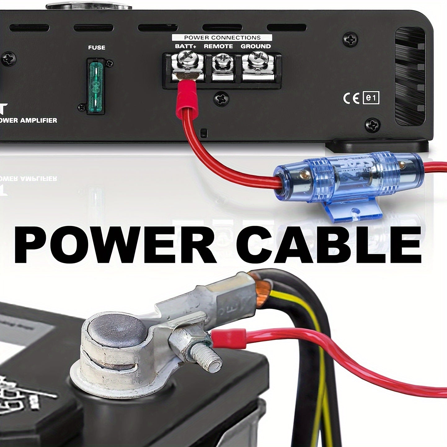Durable RCA Audio And Power Wiring - Car 10GA Subwoofer Sleeve Wire - Car Power Amplifier Sleeve Wire Wiring - High-performance Copper Material - Thick Core Wire - Suitable for Car Audio And Video Installation - Compatible wi