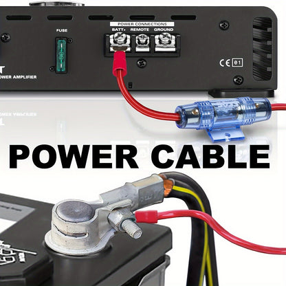 Durable RCA Audio And Power Wiring - Car 10GA Subwoofer Sleeve Wire - Car Power Amplifier Sleeve Wire Wiring - High-performance Copper Material - Thick Core Wire - Suitable for Car Audio And Video Installation - Compatible wi