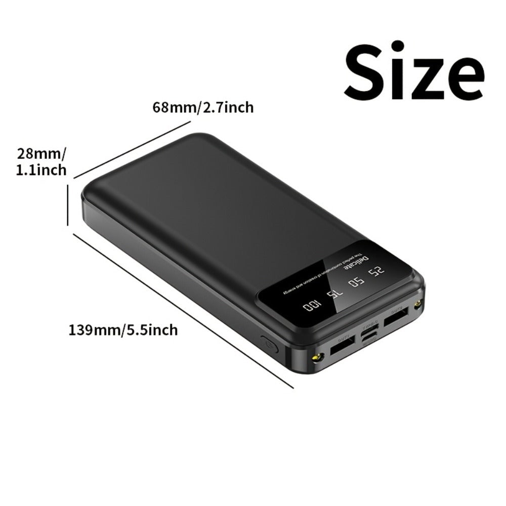 65000mAh High-capacity Portable Power Bank, Portable USB Charger, for iphone17/ 16/ 15/ 14/ 13/ 12/ 11/ XS, Portable Charger with LED Power Display Outdoor Travel Emergency Backup Power Bank, Best Gift for Halloween And Chris