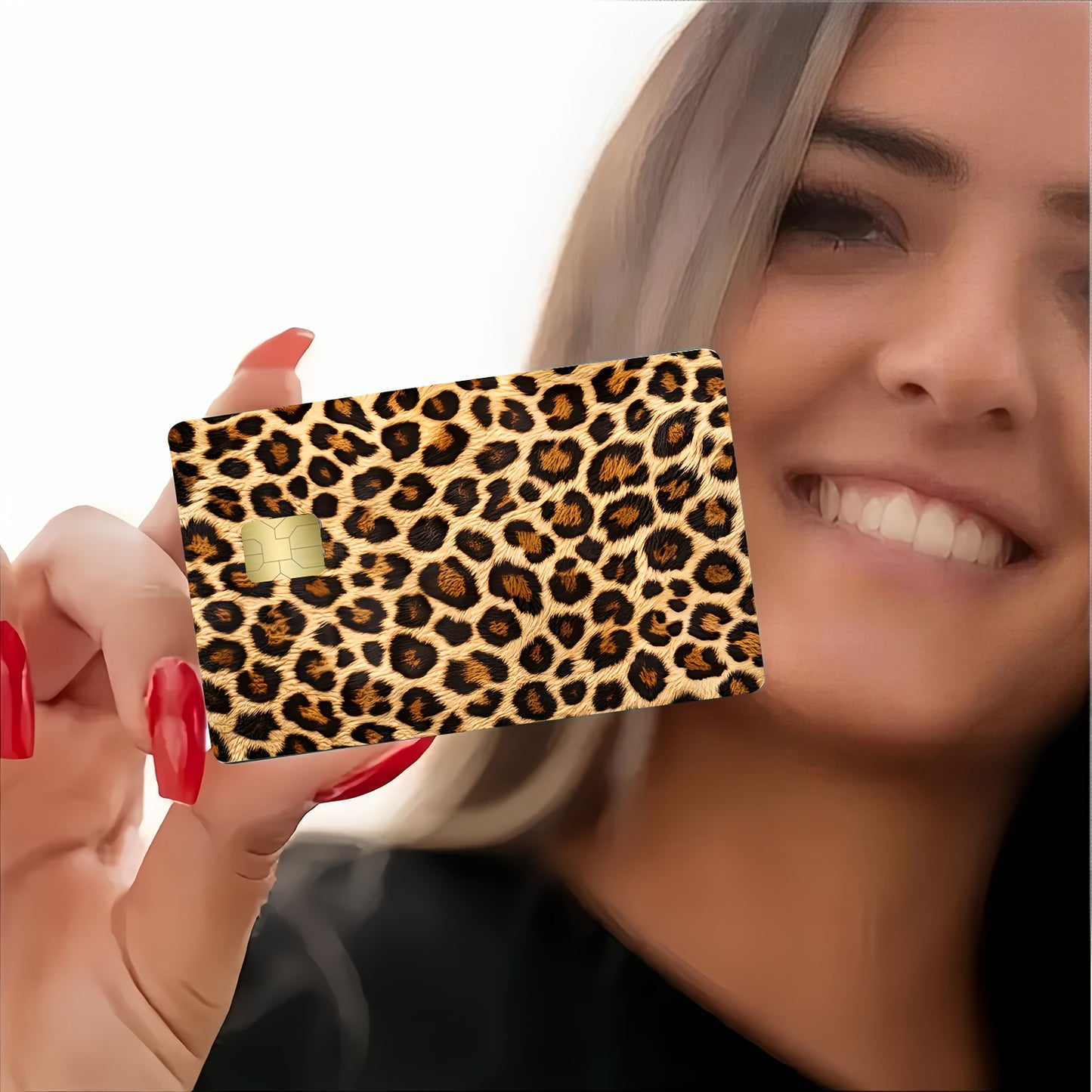 Brown Leopard Print Waterproof Sticker Credit Card Beige Cover, High-Quality, Scratch-Resistant, Suitable for Credit Cards, Bank Cards, Bus Cards, Removable Self-Adhesive for Most Cards, Ideal Gift for Friends, Decorative Sti
