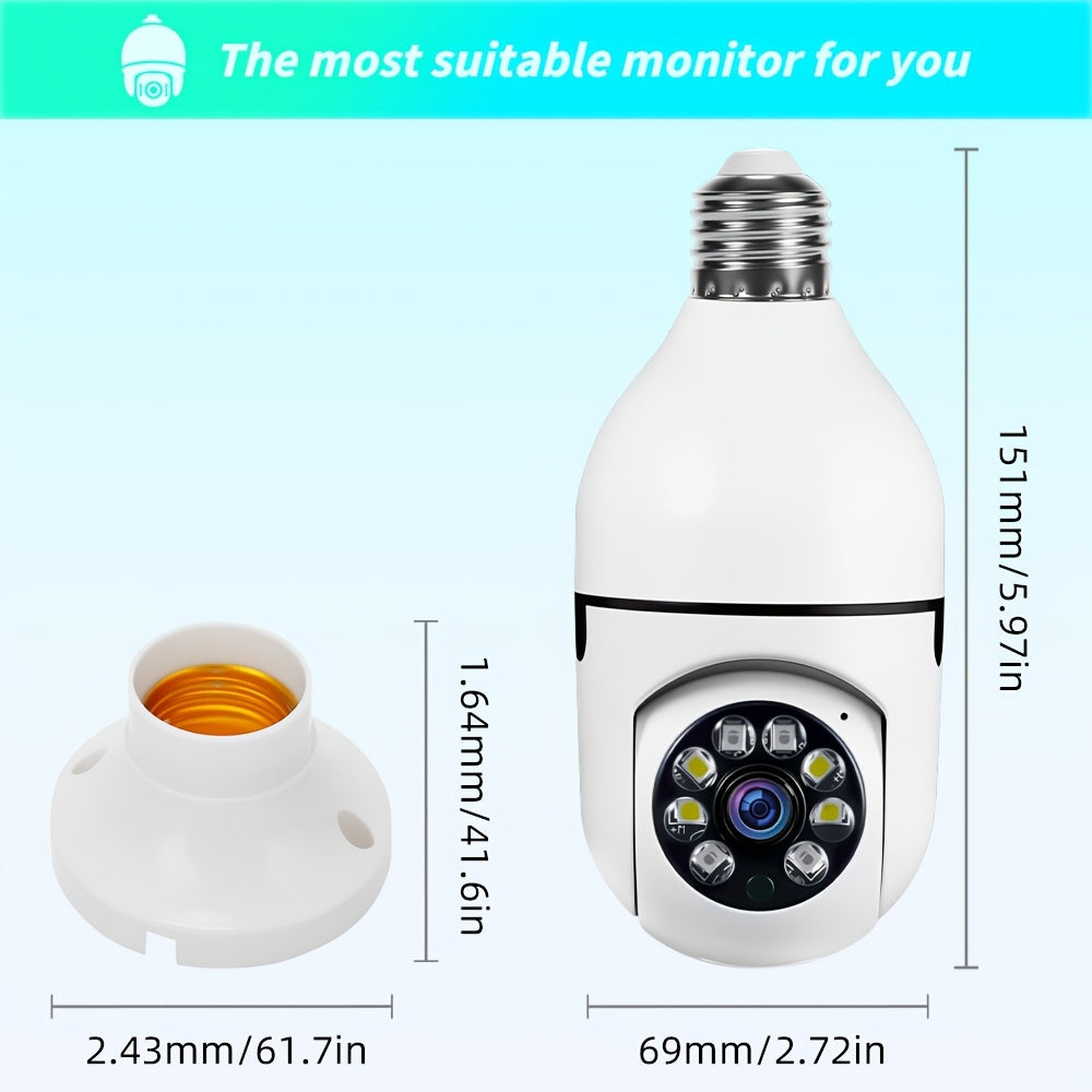 10pcs FHD 2MP Wireless Light-Bulb Security Camera, Work With 2, 4ghz WiFi, Motion Auto Tracking, 2 Way Audio, Spotlight Night Vision, E27 Screw-in CCTV Camera