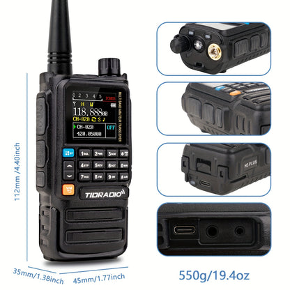 TIDRADIO H3 PLUS | Ham Radio Multi-Band Two-Way Radios with AM/ FM & Wireless Headset Compatibility | 5000km Long Range Walkie Talkies for Camping & Emergency