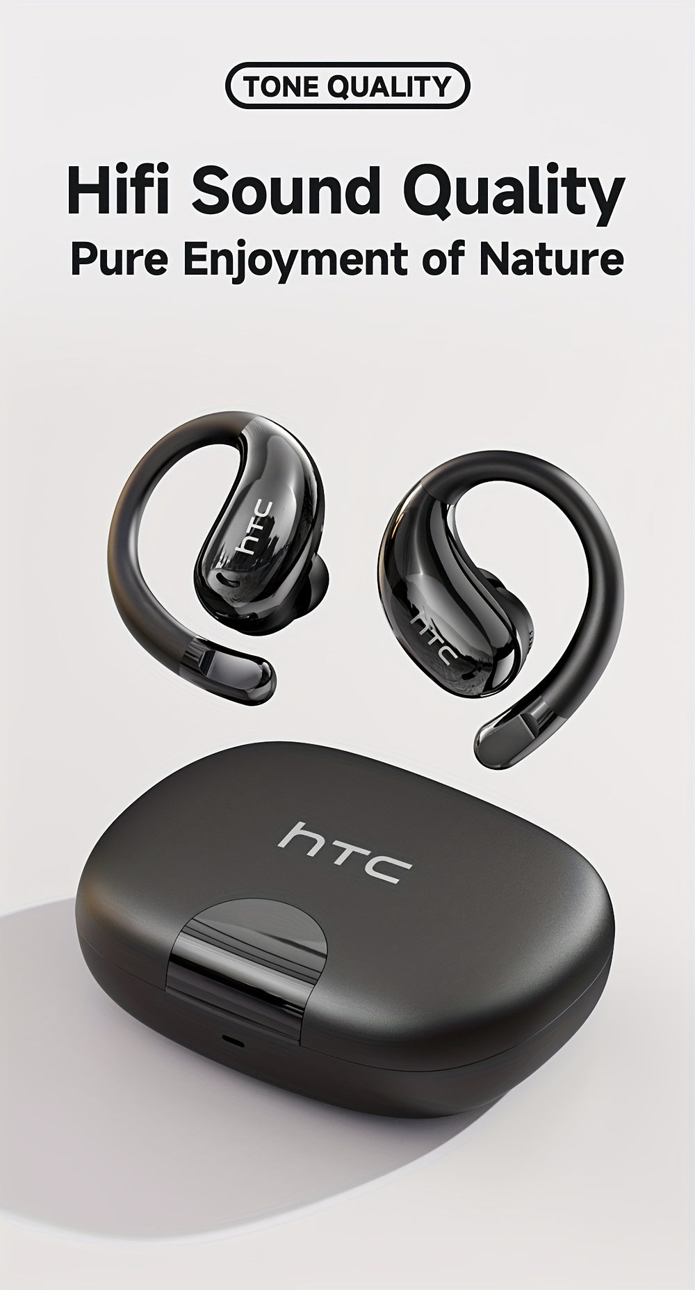 [HTC NE22 | Open AI] HTC NE22 Open AI Translation OWS Headphones | 135 Languages | Face-to-Face Dual Voice | HIFI High-Quality Sound | Built-in Mic | Global Travel & Negotiation
