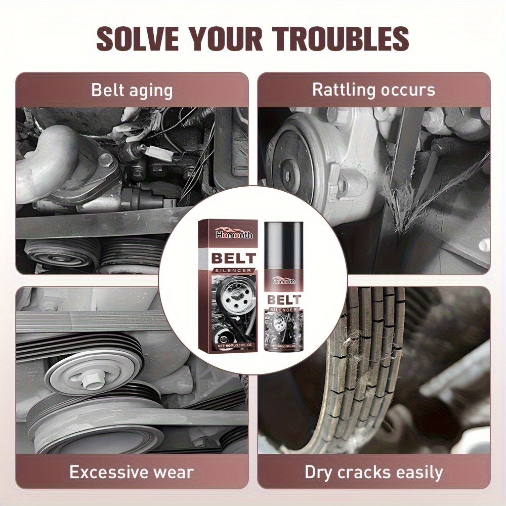 3pcs Engine Belt Silencer, Automobile Belt Lubricant, Engine Noise Reduction Spray, Aging Rubber Protectant And PE Formula Can Enhance Durability And Protection, And Are Used for Automobile Engine Belt Protection And Maintena