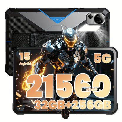 FOSSiBOT DT3 Outdoor Tablet 32GB RAM + 256GB ROM/2TB, Android 15, 10, 4'' 2K FHD Display, 21560mAh Akku Android-Tablet, 64MP+32MP Kamera, Octa-Core, 5G Dual SIM/WiFi 6/GPS/OTG/Camping LED-Blinker, Tablet, Pad