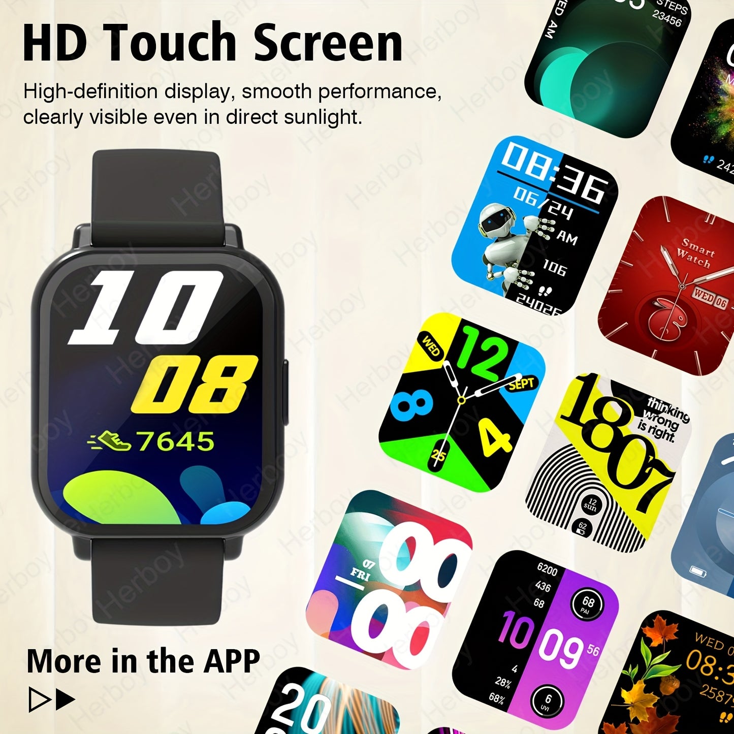 High Definition Full Touch Smartwatch, Suitable for Both Men and Women - Wireless Calling/Text Messaging/Multiple Exercise Modes/Remote Camera Control/Fitness Recording, for iPhone/Android, Modern Style, Perfect Gift for Men/