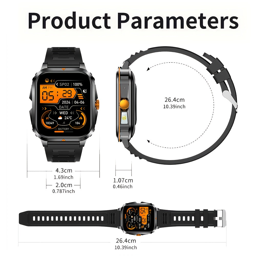 2025-Themed Touch Smart Watch with LED Lighting, Wireless Call, SMS Reminder, USB Charging, Fitness Tracker, Step Counter, Calorie, Music, Weather, Alarm, Calculator