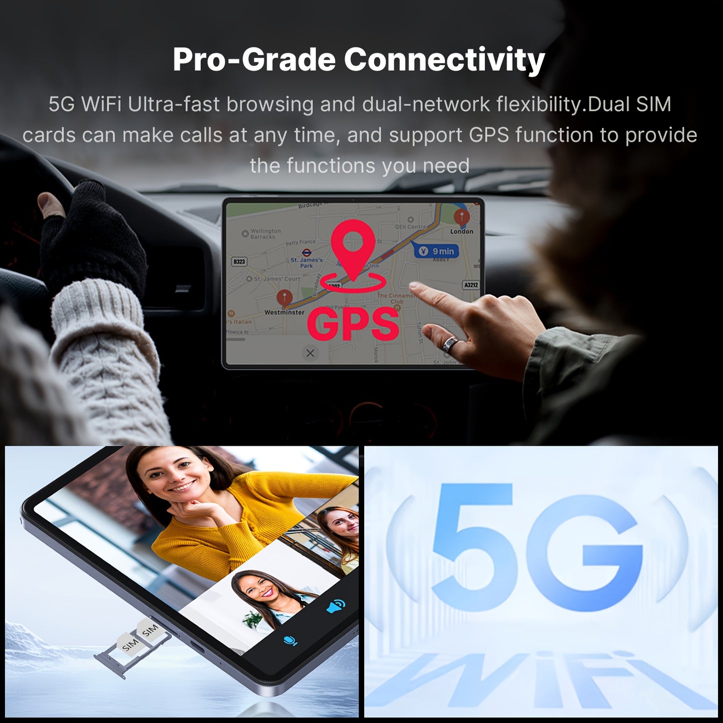 SUXI 2025 New 4G LTE Android 14 Tablet with Calling Capabilities, 10.1-inch FHD In-cell Screen, Octa-core Chip, 12GB RAM + 128GB Storage (expandable Up to 2TB), 5G Wi-Fi, Dual Cameras. Suitable for Gaming, Office Work, Studyi