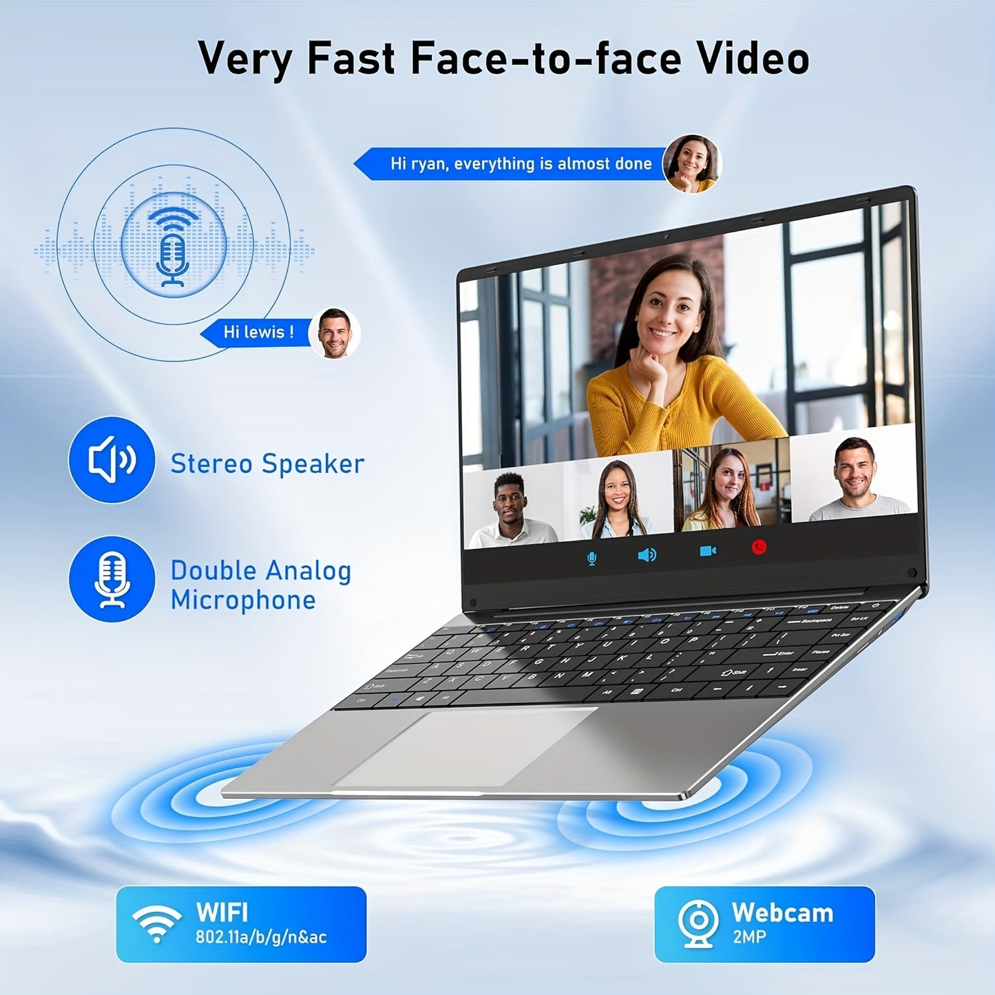 FUNYET Laptop Computer, Gaming Laptops 2026, Lap Top PC , 8GB/16GB RAM 256GB/512GB/1TB SSD, N5095 Processor(up to 2.9 GHz), FHD 1920 x 1080