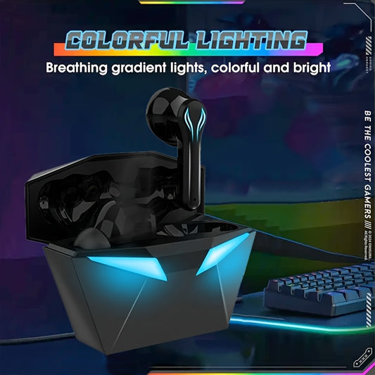 [40H Wireless Gaming Earbuds] Wireless Bluetooth Gaming Earbuds | Blue Light, 3D Surround Sound, 40H Battery, Touch Control | Perfect for Streamers & Gamers