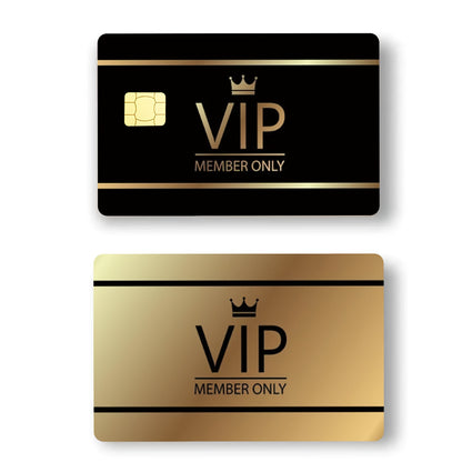 1 Set of 2 Unique VIP Style Minimalist Unisex Credit Card Light Beige Stickers, Self-Adhesive Durable Scratch-Resistant Anti-Fingerprint Privacy Decals Made from PVC Material, Suitable for Credit Cards, Transit Passes, Debit