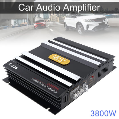 High Power Car Stereo Amplifiers - 3800W - Class AB Digital - 2 Channel - Aluminum Alloy - Black Audio Power Amplifier