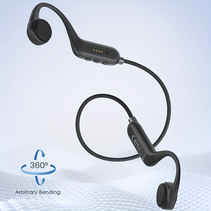 Wireless IPX8 High Quality Open-Ear Bone Conduction Wireless Headphones with 32GB Memory, Suitable for Running, Swimming, Diving, and Outdoor Sports, Comfortable to Wear Without Hearing Damage