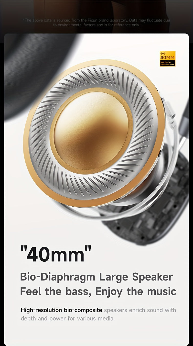 Picun F5 Hybrid ANC Wireless Headphones with 45dB Noise Cancellation, Wireless 5.4 Low-Latency, Spatial Audio, Hybrid ANC/Passive Mode, -C/, Compatible with PC/Laptop/Tablet/Skiing Headphones, 3.5mm Cable & Built-in Mic