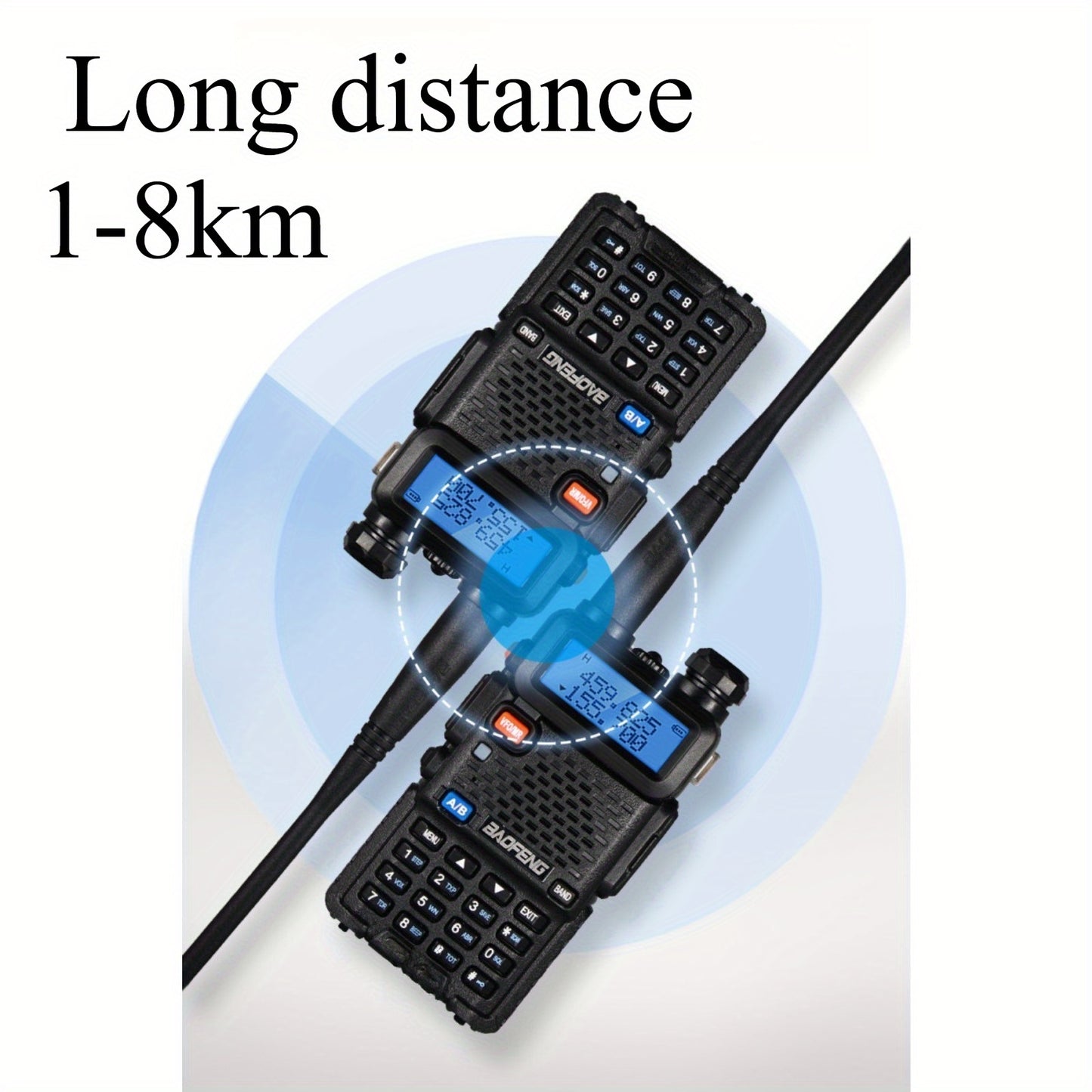 6pcs Baofeng UV-5R-8W Radio, Long Range Walkie Talkies Radio with flashlight, Two Way Handheld Radio Ultra-long standby 48-72 hours, Hands-free conversation,  for Survival Gear Hunting Camping.Cheap Walkie Talkies Long Range