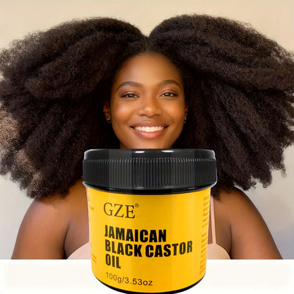 GZE JAMAICAN Black Castor Oil Pure Cold-Pressed for Hair Skin Moisturizing and Scalp Care - Jamaican Castor Oil for Hair, Eyelash and Eyebrow Strong Hair Large Hair Density for Both Hair & Eyelash