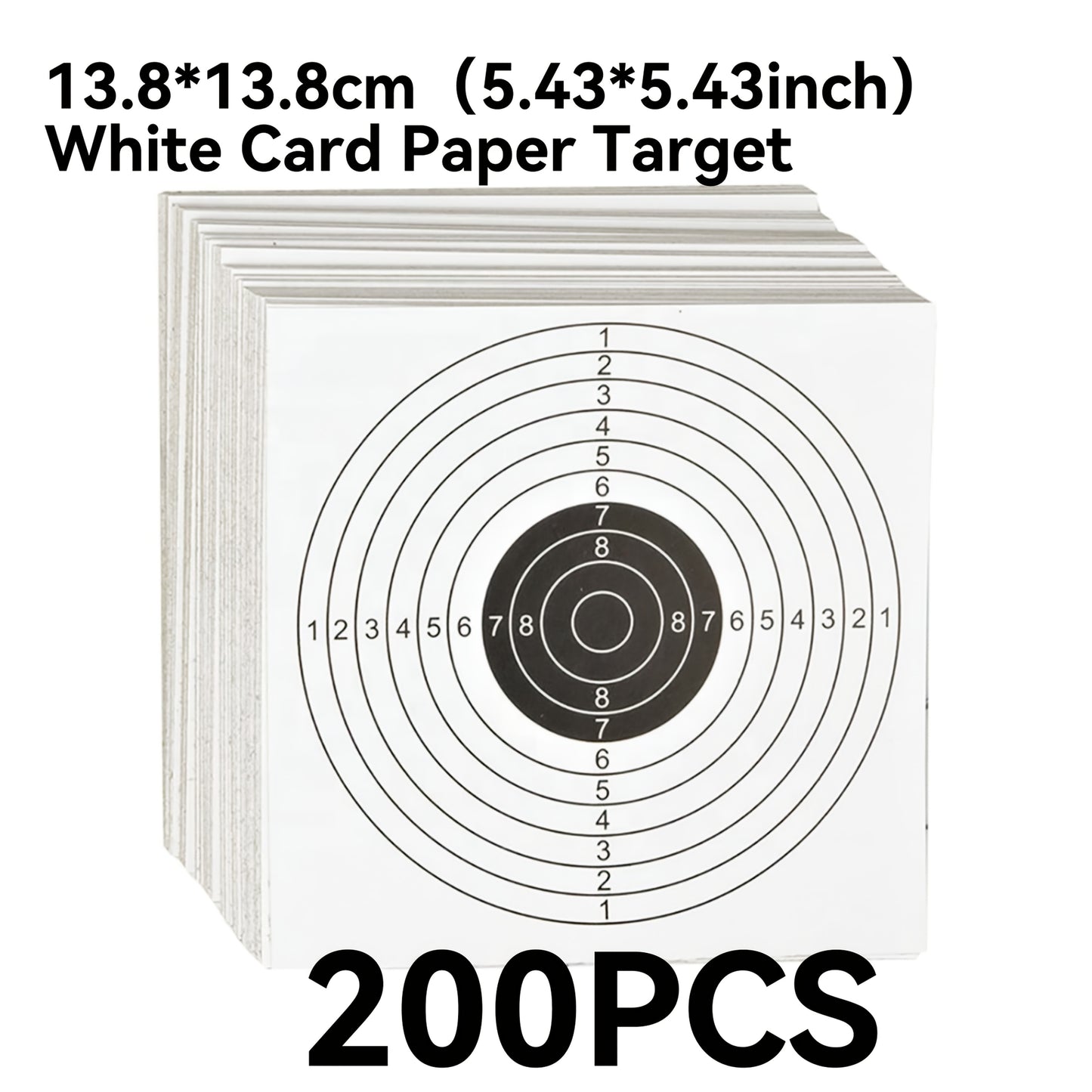 100/200 Pack 5.43×5.43inch Black and White Training Target Sheets - Heavy 250gsm Paper for Practice & Skill Drills